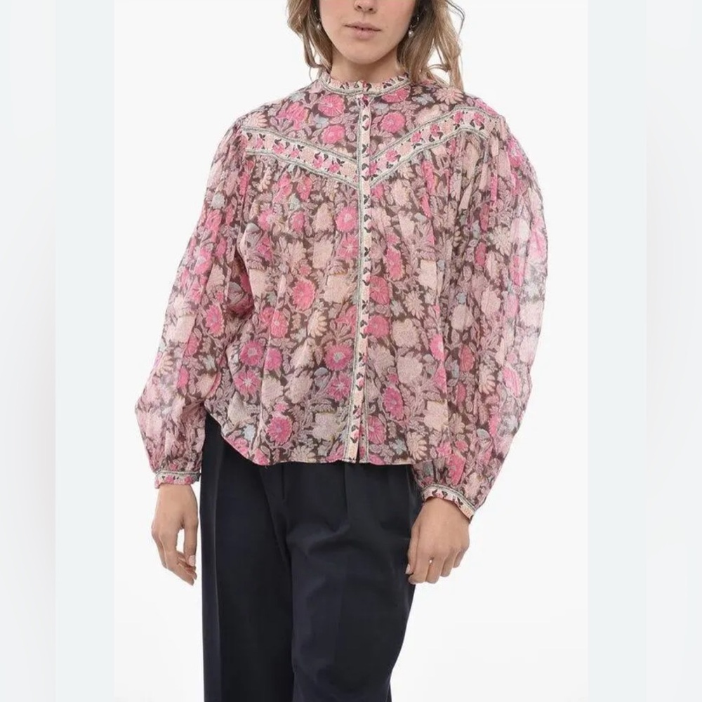 Isabel Marant Étoile Salika Floral Print Blouse Size 38 Medium - Picture 11 of 11